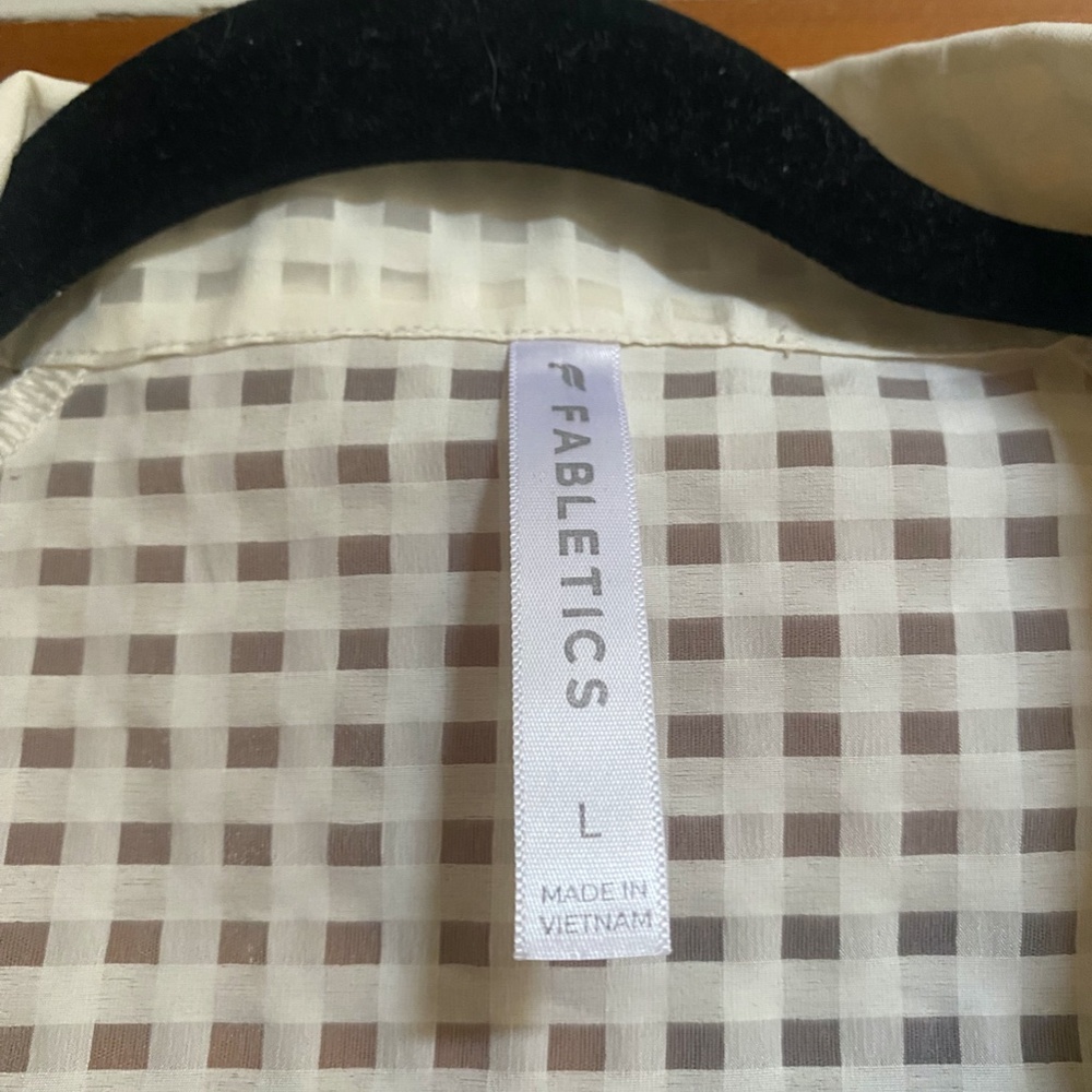Fabletics Cleo Lightweight Gingham Sheer Ivory Ja… - image 4